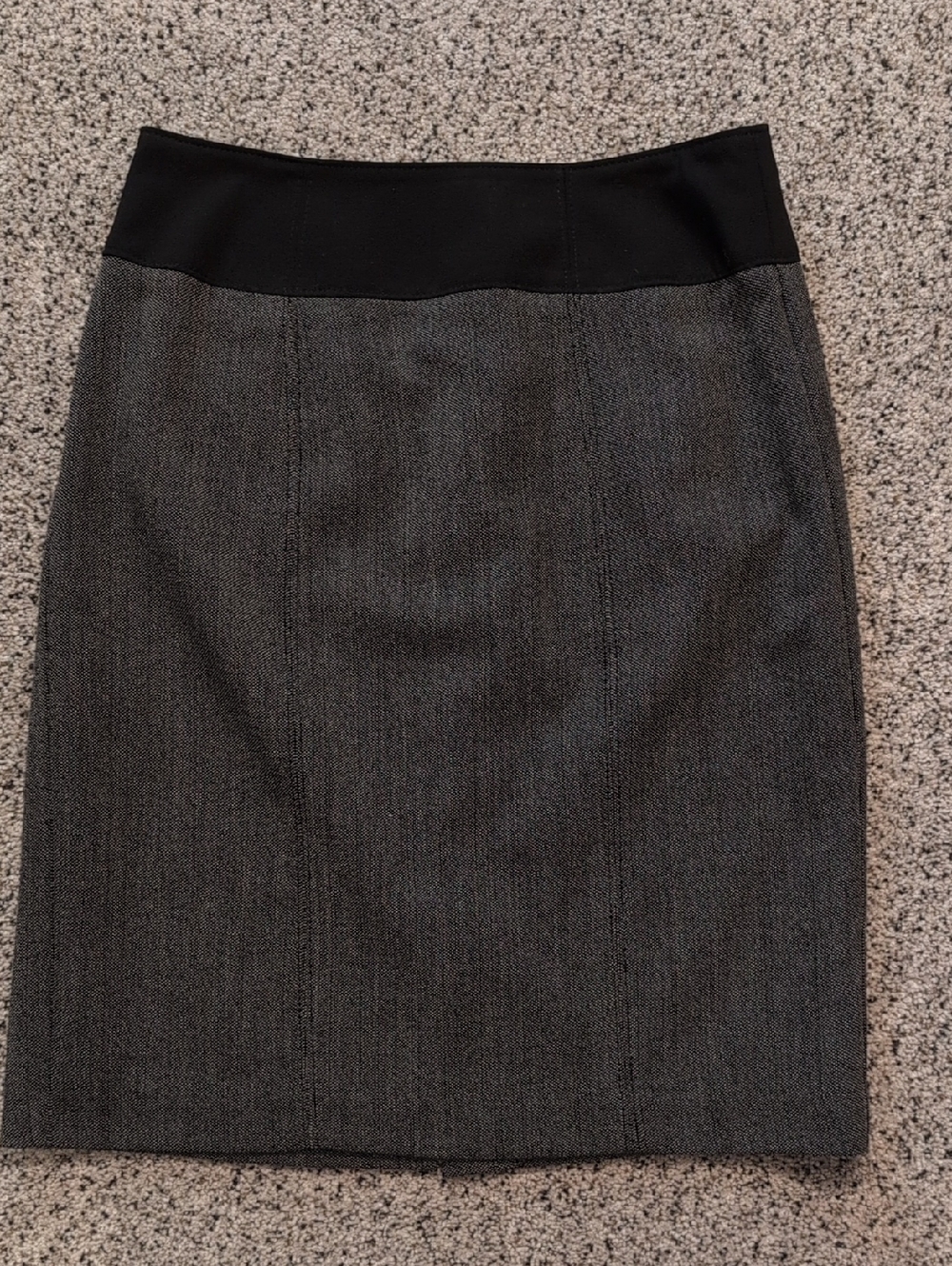 Worthington Charcoal Pencil Skirt with Black Waistband